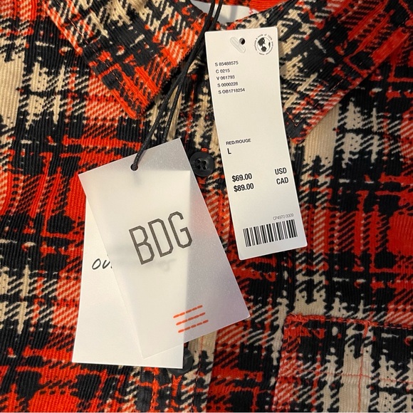 BDG | Urban Outfitters Exclusive Evan Plaid Corduroy Button Front Shirt - Picture 6 of 7